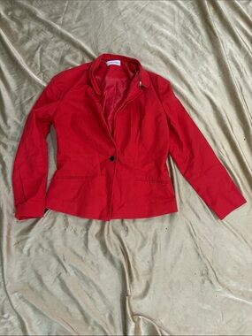 Calvin Klein Bright Red Women's Fitted Blazer